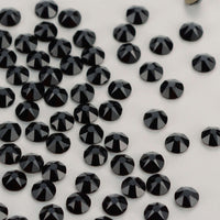 Black Glass FlatBack Glue-on Rhinestones 16 Cut Facets In Bulk WholesaleRhinestone