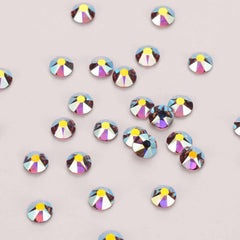 Light Amethyst AB Glass Flat Back Glue-On Rhinestones 16 Cut Facets WholesaleRhinestone