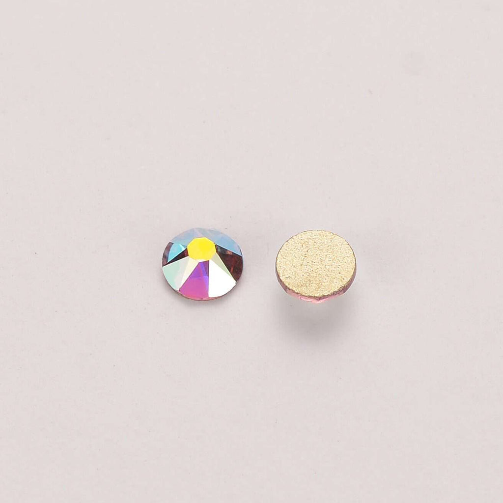 Light Amethyst AB Glass Flat Back Glue-On Rhinestones 16 Cut Facets In Bulk WholesaleRhinestone