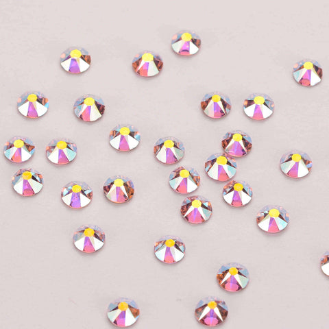 Light Pink AB Glass Flat Back Glue-on Rhinestones 16 Cut Facets WholesaleRhinestone