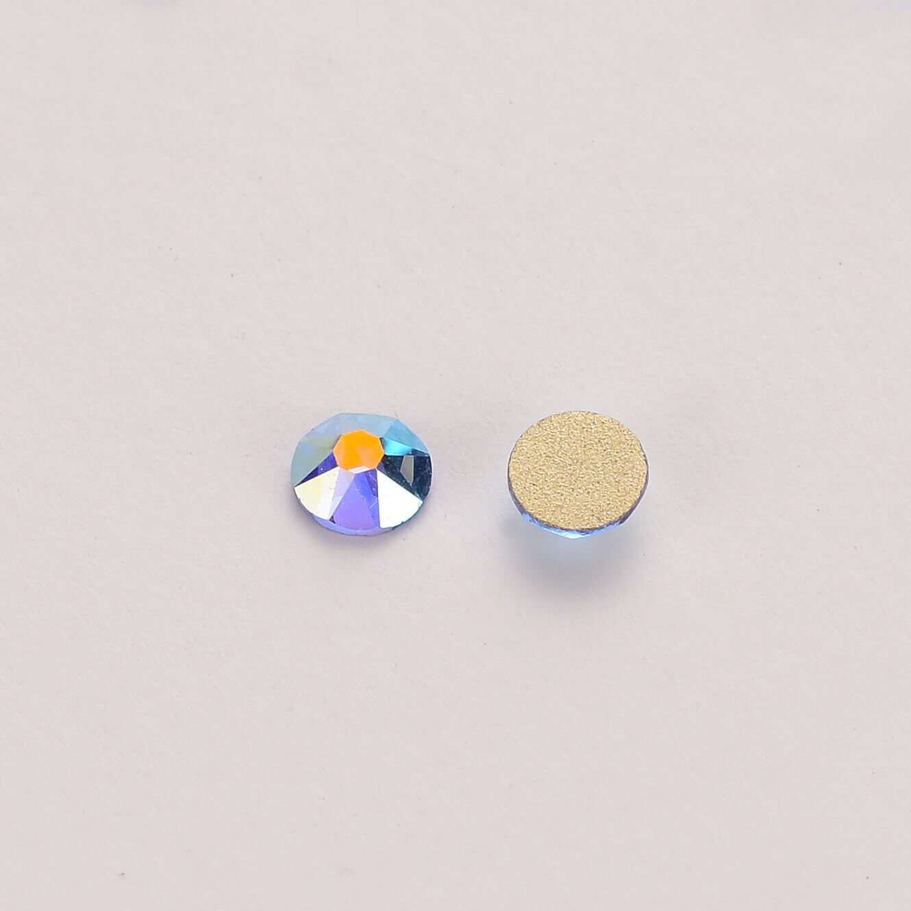 Lyseblå ab glas flad ryg lim-on rhinestones 16 skårne facetter i bulk Sekundært billede