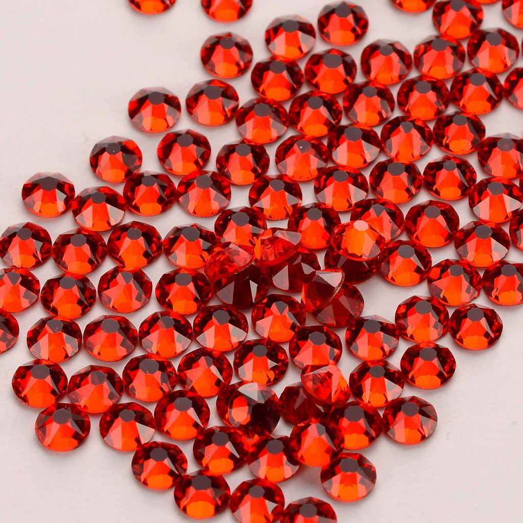 Light Siam Glass Flat Back Glue-On Rhinestones 16 Cut Facets WholesaleRhinestone