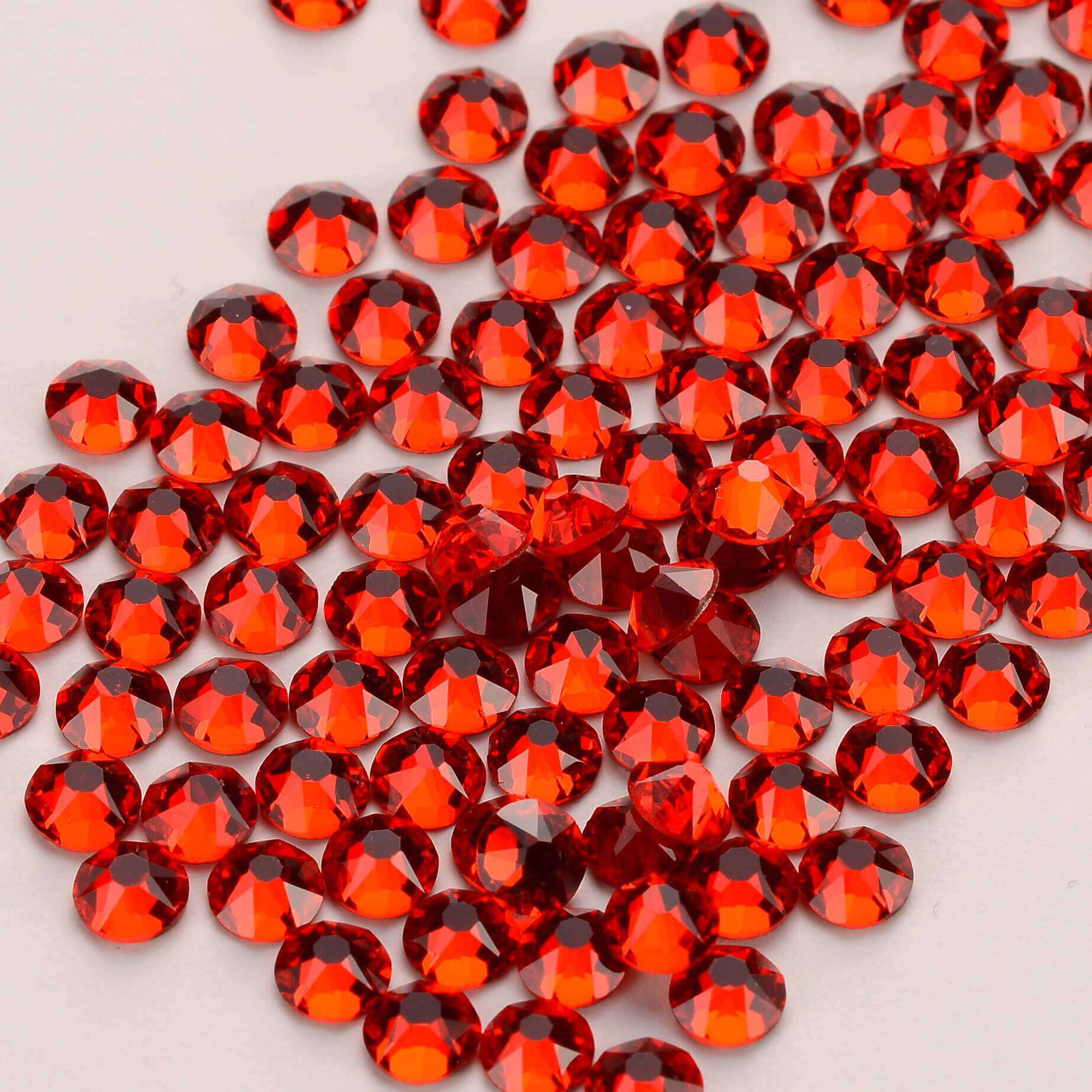 Light Siam Glass Flat Back Glue-On Rhinestones 16 Cut Facets In Bulk WholesaleRhinestone