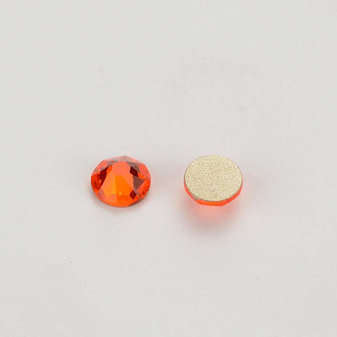 Orange Glass Flat Back Glue-On Rhinestones 16 Cut Facets WholesaleRhinestone