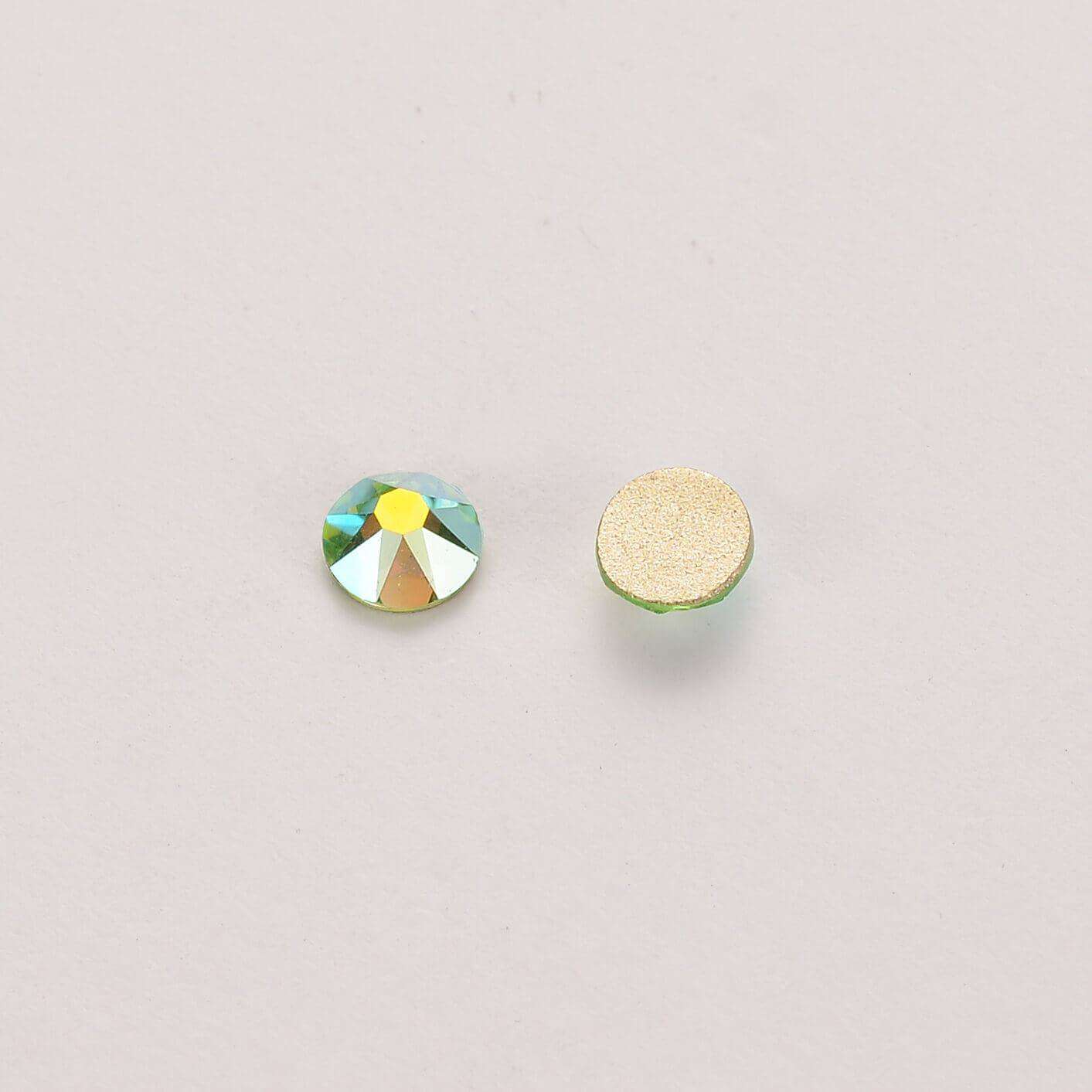 Peridot AB Glass Flat Back Glue-On Rhinestones 16 Cut Facets WholesaleRhinestone Hauptbild