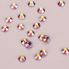 Rose AB Glass Flat Back Glue-on Rhinestones 16 Cut Facets In Bulk WholesaleRhinestone