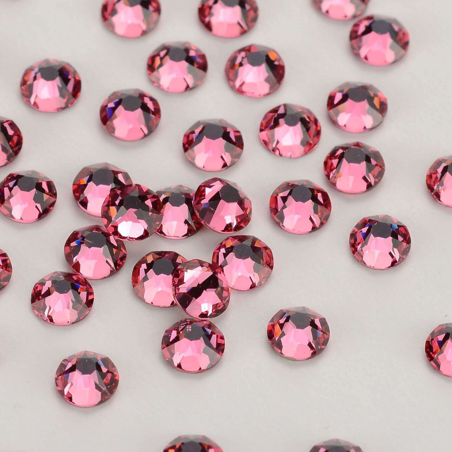 Rose Glass Flat Back Glue-on Rhinestones 16 Cut Facets WholesaleRhinestone