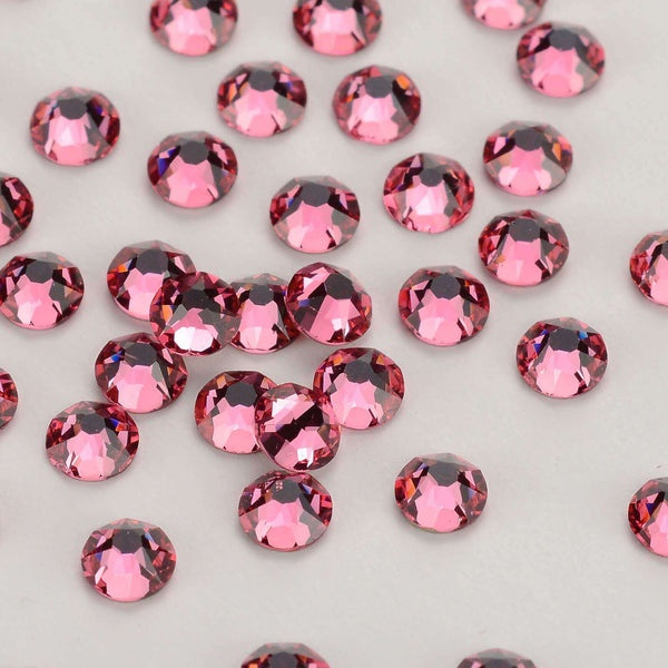 Rose Glass Flat Back Glue-on Rhinestones 16 Cut Facets In Bulk WholesaleRhinestone