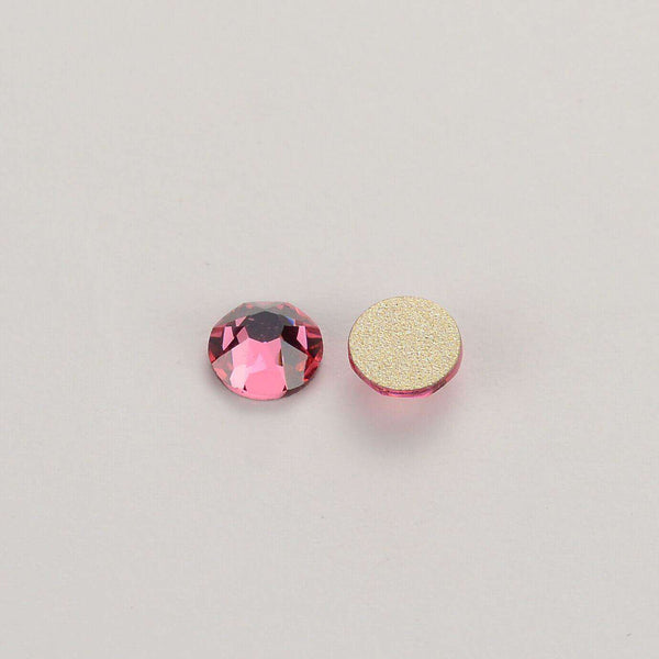 Rose Glass Flat Back Glue-on Rhinestones 16 Cut Facets In Bulk WholesaleRhinestone