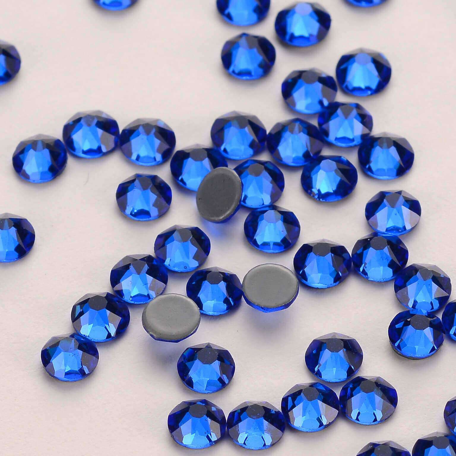 Sapphire Glass HotFix Rhinestones 16 Cut Facets In Bulk WholesaleRhinestone