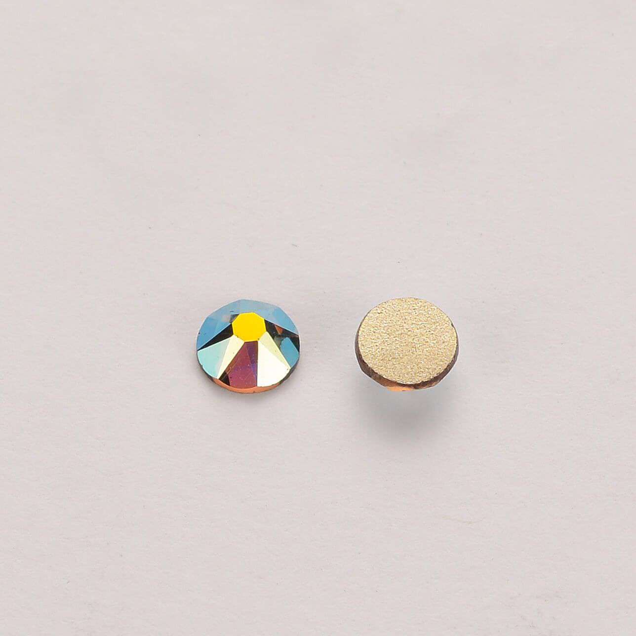 Smoked Topaz AB Glass Flat Back Glue-On Rhinestones 16 Cut Facets In Bulk Secondary image