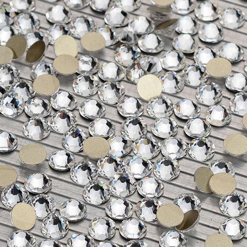 Crystal Glass Flatback Glue-On Rhinestones 16 Cut Facets WholesaleRhinestone