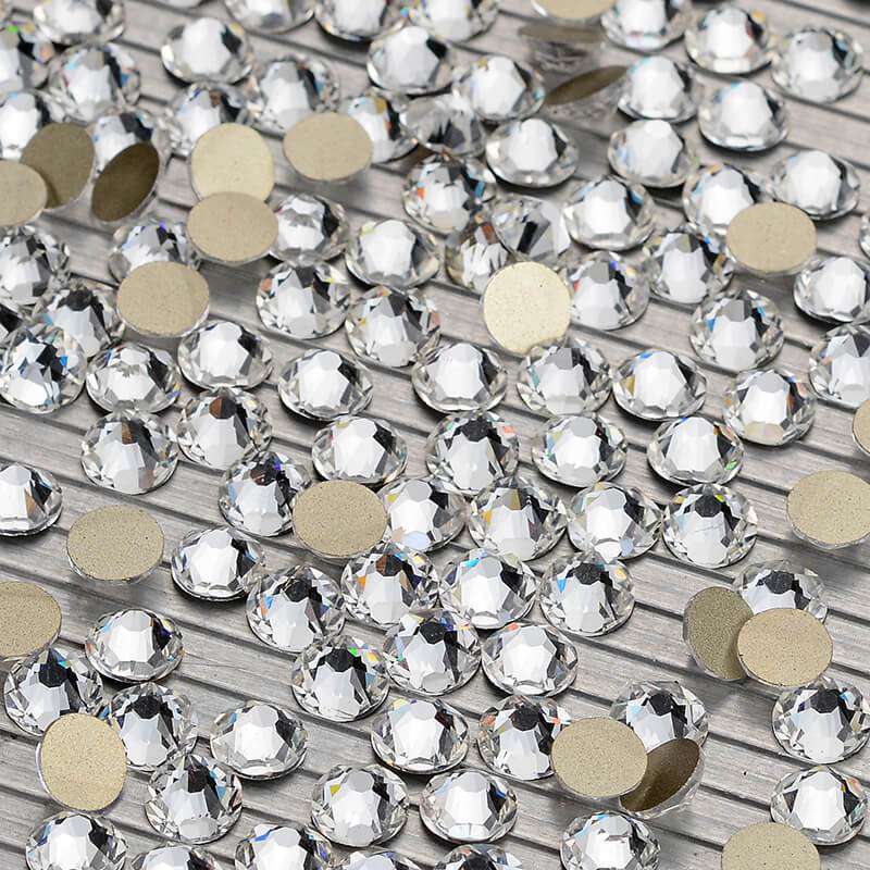 Crystal Glass Flatback Glue-On Rhinestones 16 Cut Facets In Bulk WholesaleRhinestone