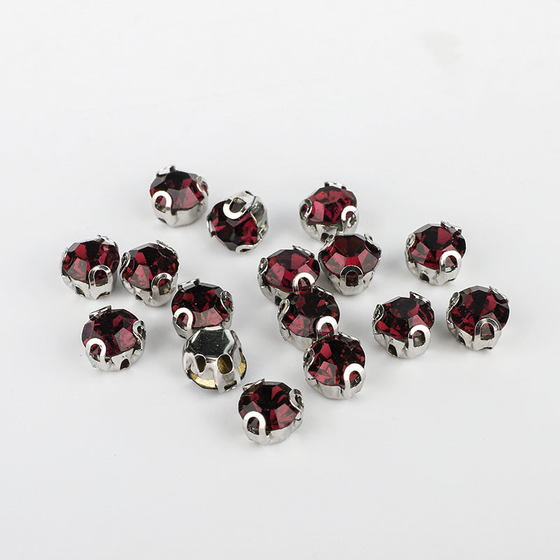 Amethyst Sewing 3D Claw Rhinestones Silver Base WholesaleRhinestone