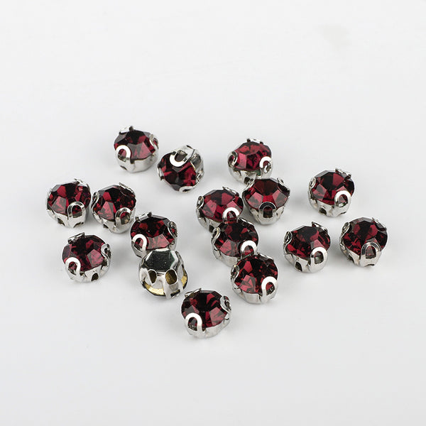 Amethyst Sewing 3D Claw Rhinestones Silver Base WholesaleRhinestone