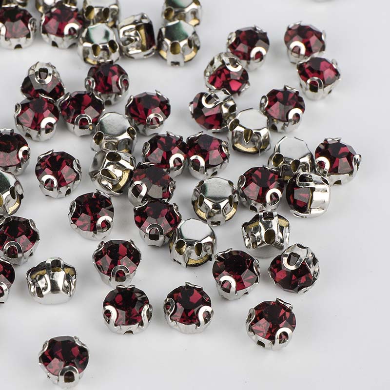 Amethyst Sewing 3D Claw Rhinestones Silver Base WholesaleRhinestone メイン画像