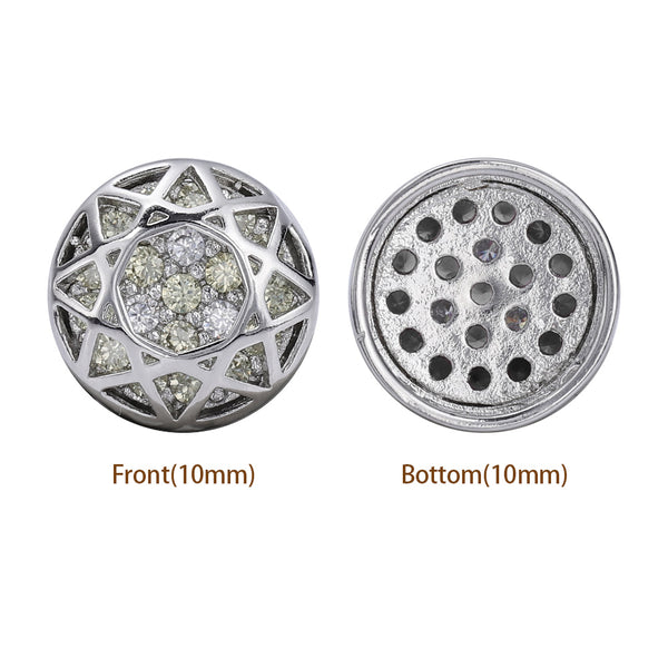Round Shape Imitation Rhodium Plated High-Quality Sew-on Alloy Charms Inlaid Cubic Zirconia WholesaleRhinestone