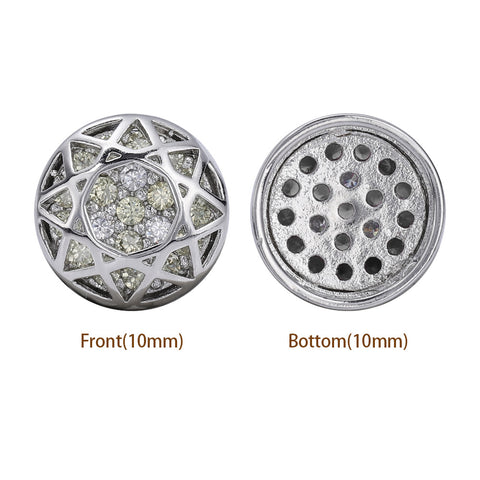 Round Shape Imitation Rhodium Plated High-Quality Sew-on Alloy Charms Inlaid Cubic Zirconia
