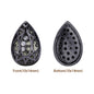 Drop Shape Hematite Plated High-Quality Sew-on Alloy Charms Inlaid Cubic Zirconia WholesaleRhinestone