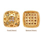 Cushion Square Shape Golden Plated High-Quality Sew-on Alloy Charms Inlaid Cubic Zirconia WholesaleRhinestone