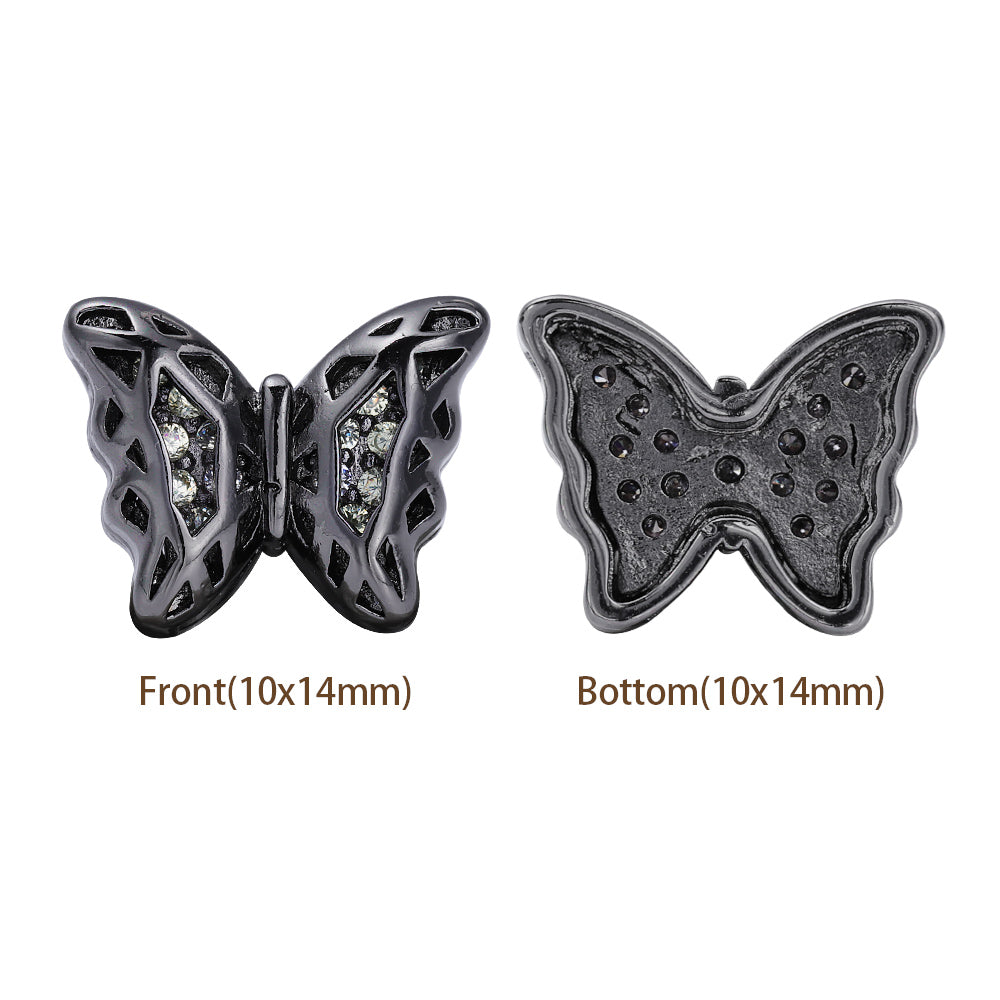 Forma di farfalla Ematite Placcata in lega di cucitura di alta qualità Incaninari intarsiati cubici zirconia