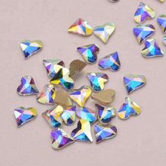 Heart Shape Crystal AB Glass Flat Back Fancy Rhinestones WholesaleRhinestone