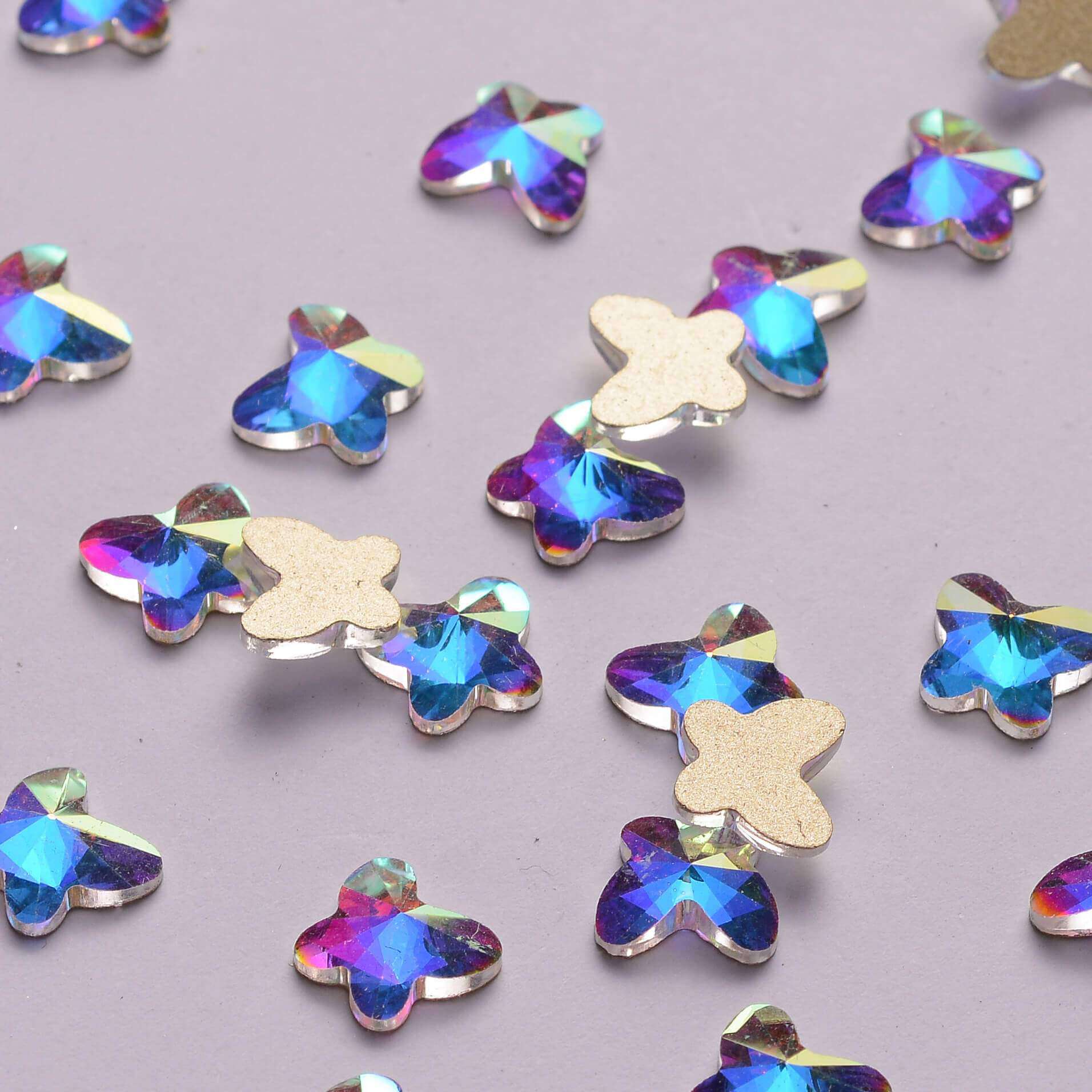 Butterfly Shape Crystal AB Flat Back Fancy Rhinestones WholesaleRhinestone