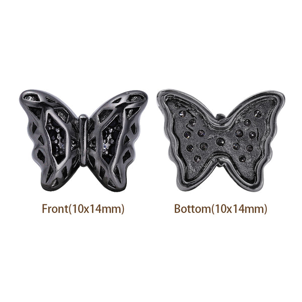 Forma di farfalla Ematite Placcata in lega di cucitura di alta qualità Incaninari intarsiati cubici zirconia