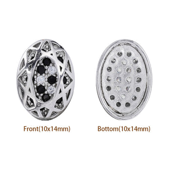 Mixed Colors Oval Shape Imitation Rhodium Plated High-Quality Sew-on Alloy Charms Inlaid Cubic Zirconia WholesaleRhinestone