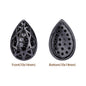 Drop Shape Hematite Plated High-Quality Sew-on Alloy Charms Inlaid Cubic Zirconia WholesaleRhinestone