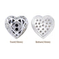 Heart Shape Silver Plated High-Quality Sew-on Alloy Charms Inlaid Cubic Zirconia