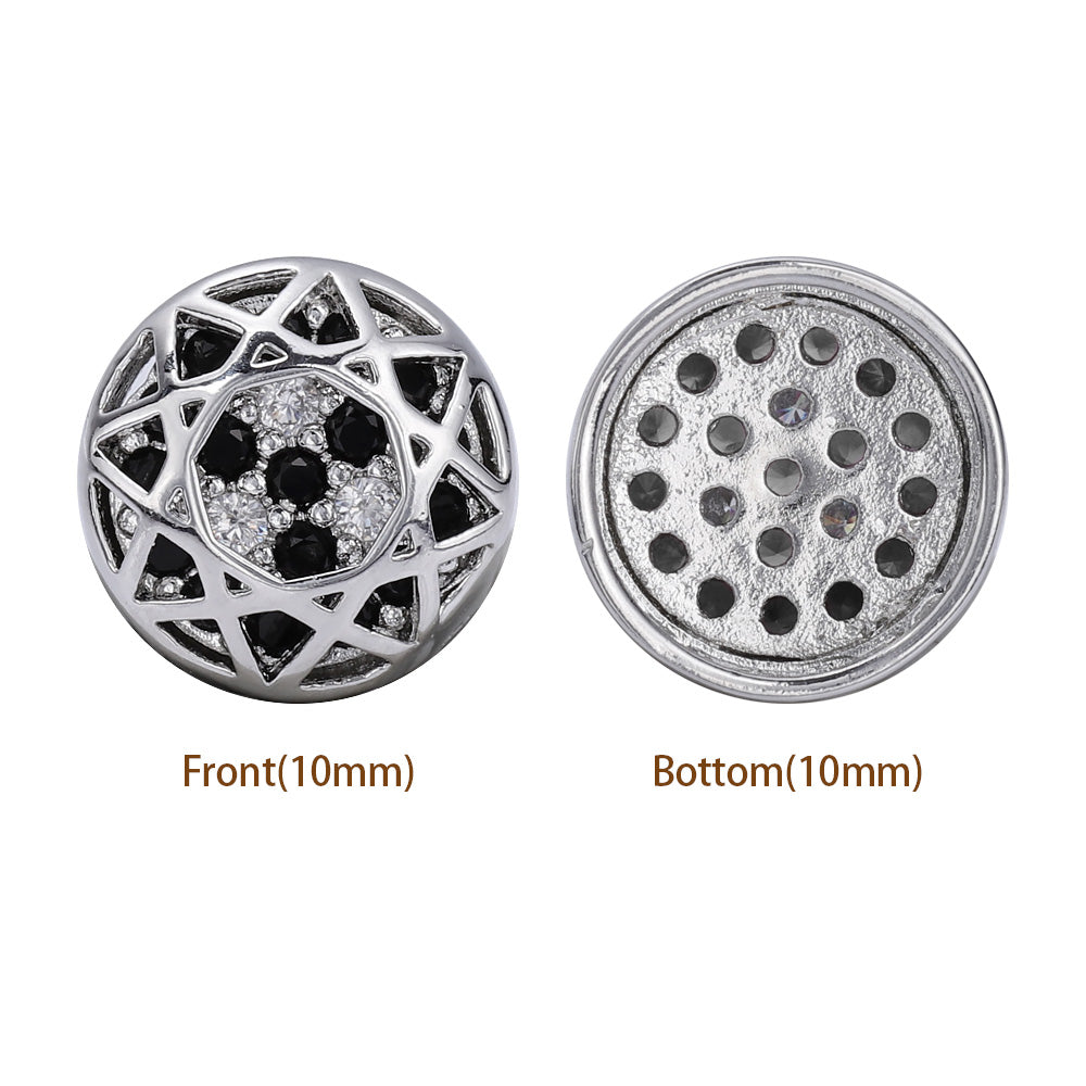 Round Shape Imitation Rhodium Plated High-Quality Sew-on Alloy Charms Inlaid Cubic Zirconia WholesaleRhinestone