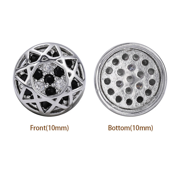Round Shape Imitation Rhodium Plated High-Quality Sew-on Alloy Charms Inlaid Cubic Zirconia WholesaleRhinestone