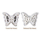 Butterfly Shape Silver Plated High-Quality Sew-on Alloy Charms Inlaid Cubic Zirconia WholesaleRhinestone