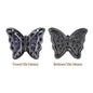 Mixed Colors Butterfly Shape Hematite Plated High-Quality Sew-on Alloy Charms Inlaid Cubic Zirconia WholesaleRhinestone