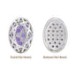 Oval Shape Silver Plated High-Quality Sew-on Alloy Charms Inlaid Cubic Zirconia WholesaleRhinestone