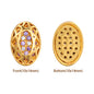 Oval Shape Golden Plated High-Quality Sew-on Alloy Charms Inlaid Cubic Zirconia WholesaleRhinestone