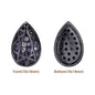 Drop Shape Hematite Plated High-Quality Sew-on Alloy Charms Inlaid Cubic Zirconia WholesaleRhinestone
