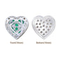 Heart Shape Silver Plated High-Quality Sew-on Alloy Charms Inlaid Cubic Zirconia