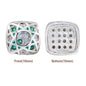 Cushion Square Shape Silver Plated High-Quality Sew-on Alloy Charms Inlaid Cubic Zirconia WholesaleRhinestone