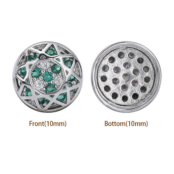 Mixed Colors Round Shape Imitation Rhodium Plated High-Quality Sew-on Alloy Charms Inlaid Cubic Zirconia WholesaleRhinestone