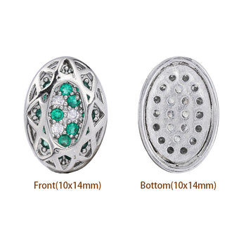 Mixed Colors Oval Shape Imitation Rhodium Plated High-Quality Sew-on Alloy Charms Inlaid Cubic Zirconia WholesaleRhinestone