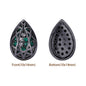 Drop Shape Hematite Plated High-Quality Sew-on Alloy Charms Inlaid Cubic Zirconia WholesaleRhinestone
