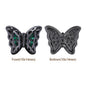 Mixed Colors Butterfly Shape Hematite Plated High-Quality Sew-on Alloy Charms Inlaid Cubic Zirconia WholesaleRhinestone