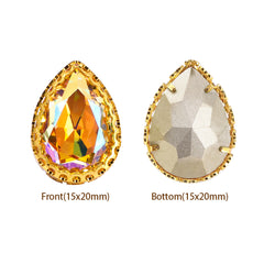 Paradijs Shine Drop Shape Hoogwaardige Glazen Sewa-On Nest Hollow Claw Rhinestones