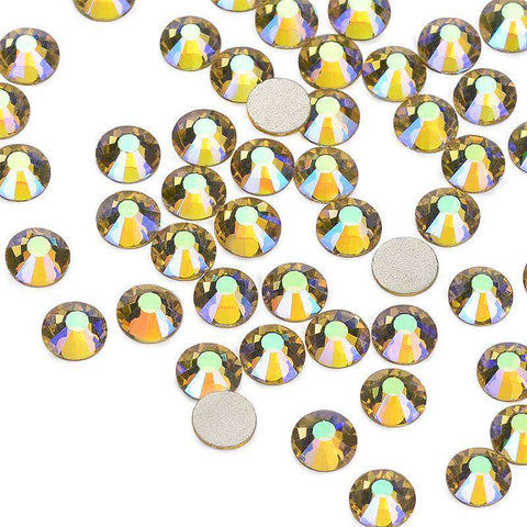 Light Yellow AB Glass FlatBack Rhinestones Silver Back WholesaleRhinestone Immagine principale del prodotto