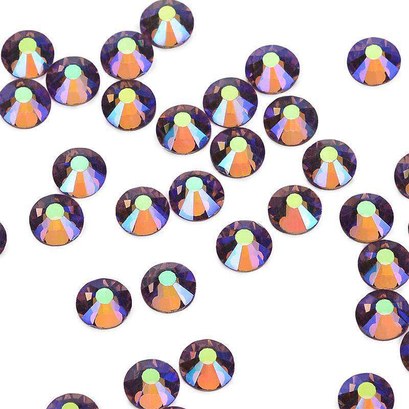 Light Amethyst AB Glass FlatBack Rhinestones Silver Back Secondary image