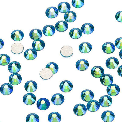 Aquamarine AB Glass FlatBack Rhinestones Silver Back WholesaleRhinestone Immagine principale del prodotto