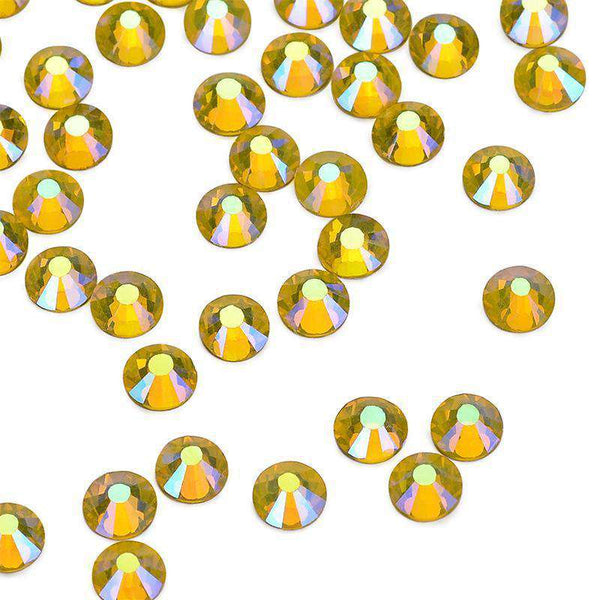 Citrine AB Glass FlatBack Rhinestones Silver Back WholesaleRhinestone