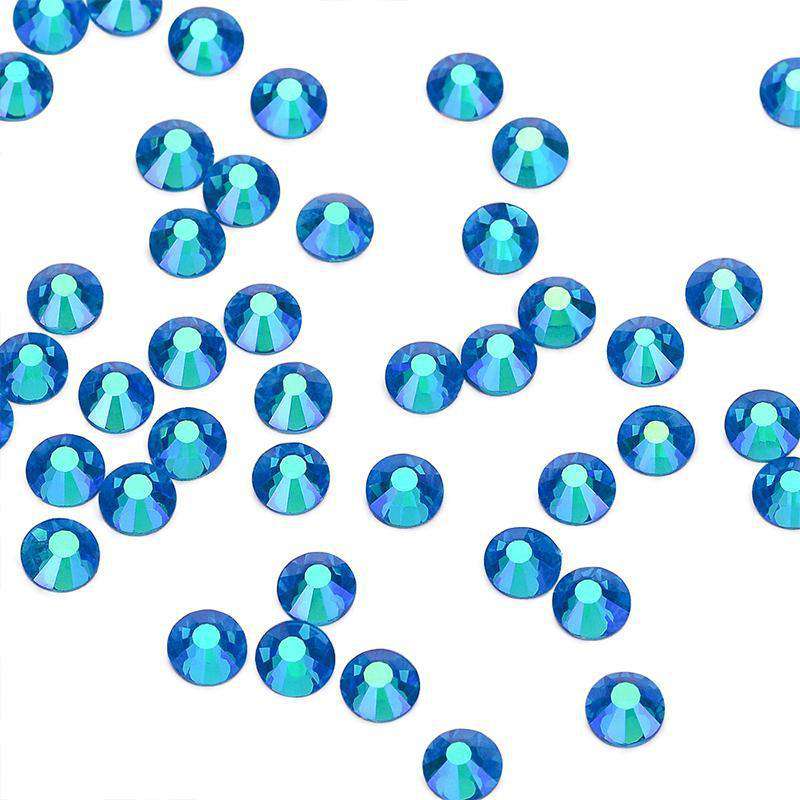 Capri Blue AB Glass FlatBack Rhinestones In Bulk WholesaleRhinestone